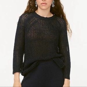 J.Crew Relaxed-fit linen beach sweater in Navy AY820